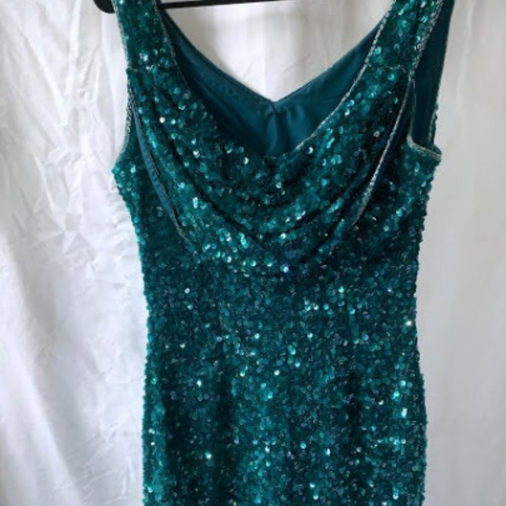 Vintage Sequin Silk Dress Rambob Fashion Fitted S